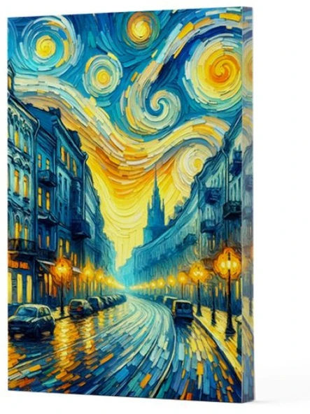 Van Gogh 6 - Sokak Çizgili Yan Boyamalı Defter ürün görseli 1