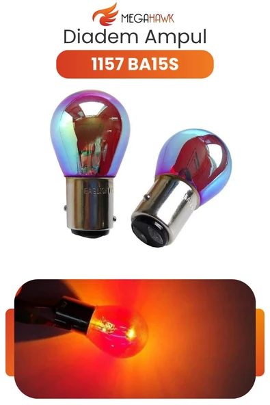 1157 BA15S Diadem Renkli Cam Ampul Rainbow Kaplama Sinyal Stop Geri Vites 12V 2 Adet ürün görseli 1