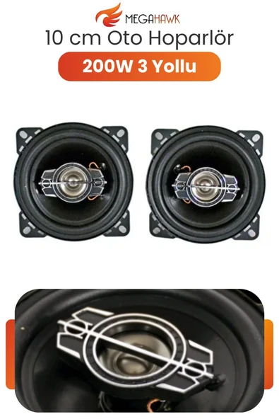 10 cm Oto Hoparlör 200W 3 Yollu Araç İçi Kapı Hoparlörü Net Ses Performansı ürün görseli 1