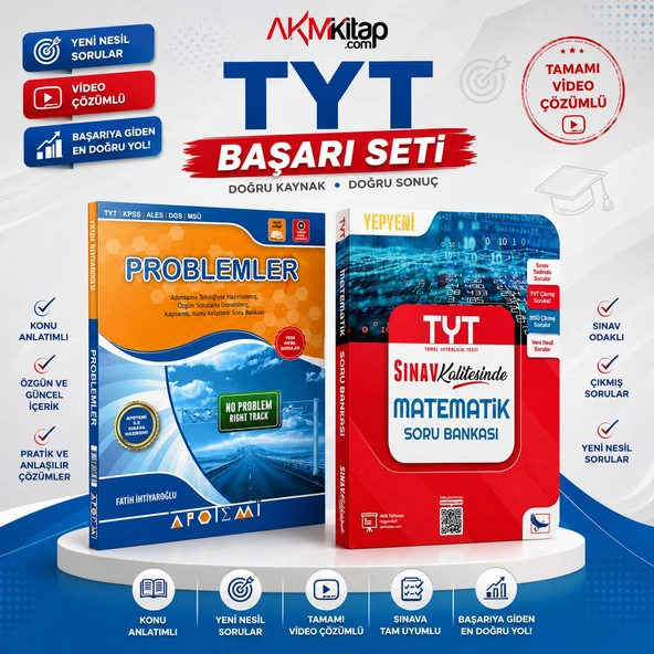 Sınav Yayınları TYT Matematik ve Apotemi Problemler Soru Bankası 2 Kitap Set ürün görseli 1
