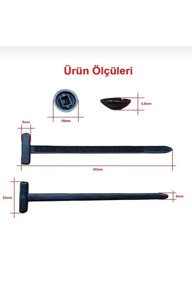 100 ADET SİHİRLİ KLİPS TAMİR KLİPSİ - Resim 3