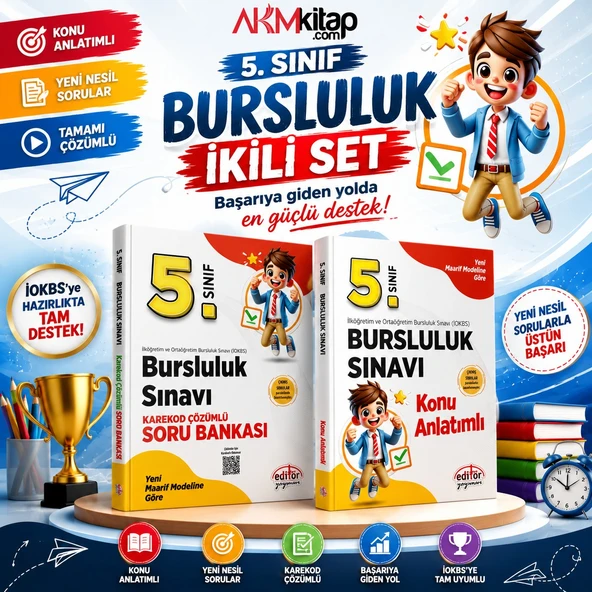 Editör 5.Sınıf Bursluluk Konu ve Soru Bankası Seti 2 Kitap ürün görseli 1