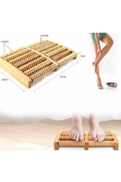 10 Merdaneli Refleksoloji Masaj Rollerı Doğal Ahşap Ayak Masaj Aleti Stres Giderici Ayak Rahatlatıcı ürün görseli 1