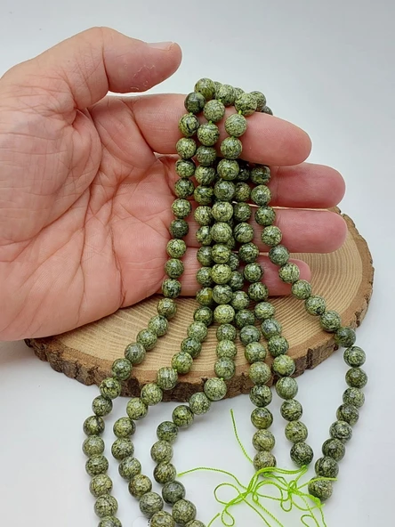 Peridot (Zebercet) Taşı Parlak Yosun Yeşili Dizi 8mm (62252) ürün görseli 1