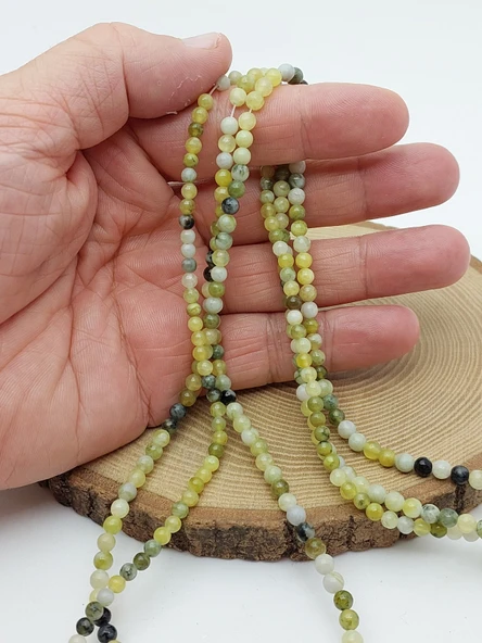 Peridot (Zebercet) Taşı Nane Yeşili Dizi 4-4,5mm Aralığu (62258) ürün görseli 1