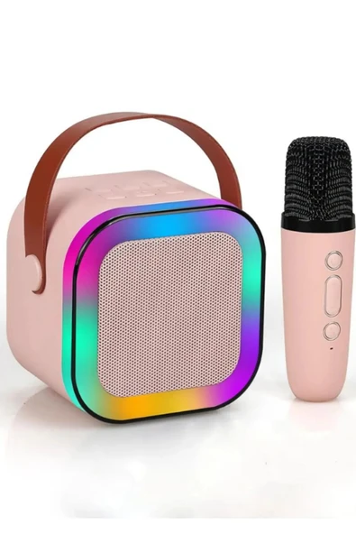 Bluetooth Karaoke Hoparlör Seti Mikrofonlu, RGB LED Işıklı, Yüksek Ses, TaşınabilirMüzik Bombası ürün görseli 1
