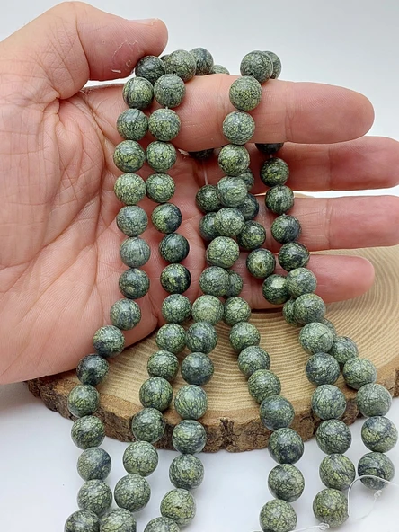 Peridot (Zebercet) Taşı Mat Yosun Yeşili Dizi 10mm (62256) ürün görseli 1