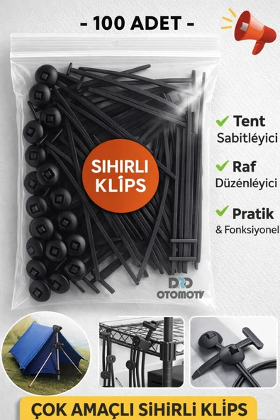 Çok amaçlı tamir klipsi-Dayanıklı plastik kablo bağı(100 adet) ürün görseli 1