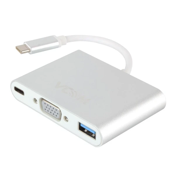 Vcom CU426M Type-C-M To Vga-F Usb 3.0-F Type-C-F Çevirici ürün görseli 1