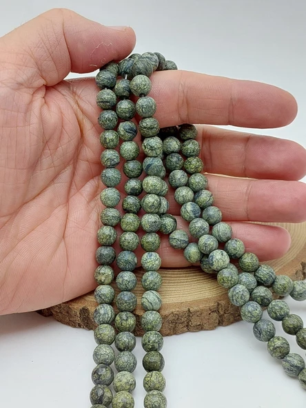 Peridot (Zebercet) Taşı Mat Yosun Yeşili Dizi 8mm (62254) ürün görseli 1