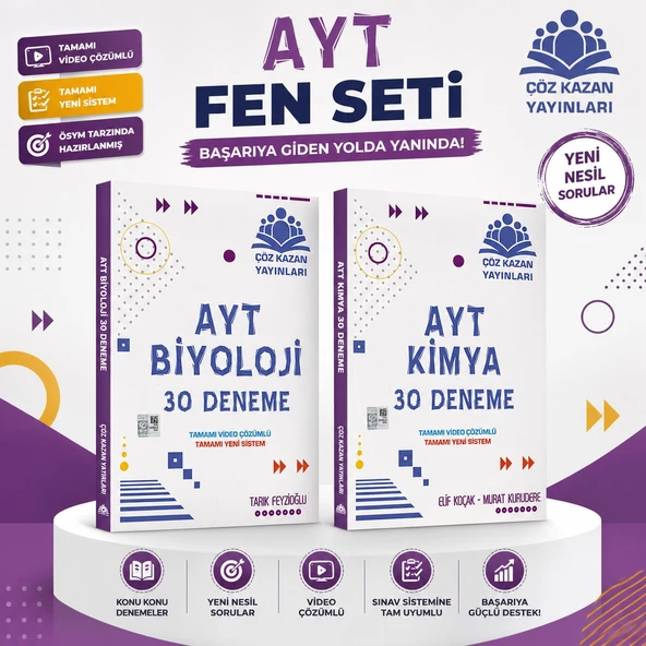 Çöz Kazan AYT Kimya ve Biyoloji Deneme Seti 2 Kitap ürün görseli 1