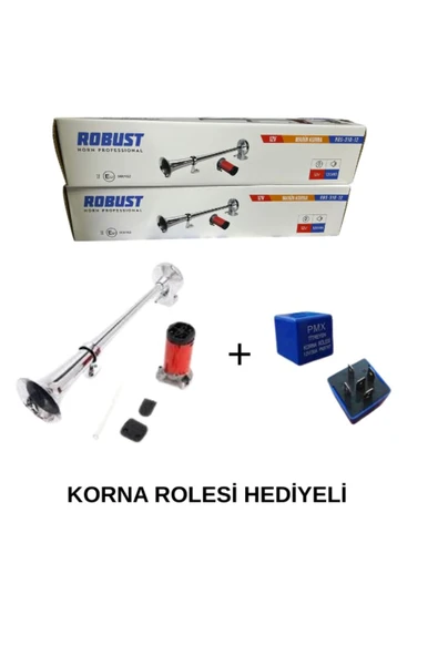 Marine Korna 12v Kendinden Motorlu Krom Havalı Korna Role Hediyeli ürün görseli 1
