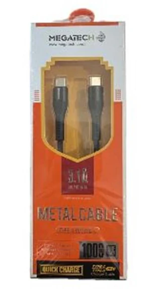 Megatech MT-DT-T 1mt Usb Type-C to Type-C Şarj ve Data Kablosu ürün görseli 1