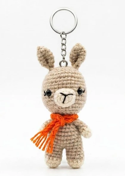 Maskot Lama Amigurumi Organik Anahtarlık Oyuncak ürün görseli 1