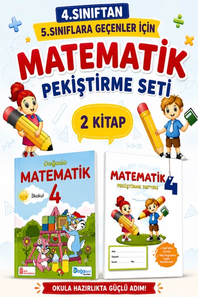 4.Sınıftan 5.Sınıfa Geçenler İçin Matematik Pekiştirme Seti 2 Kitap ürün görseli 1