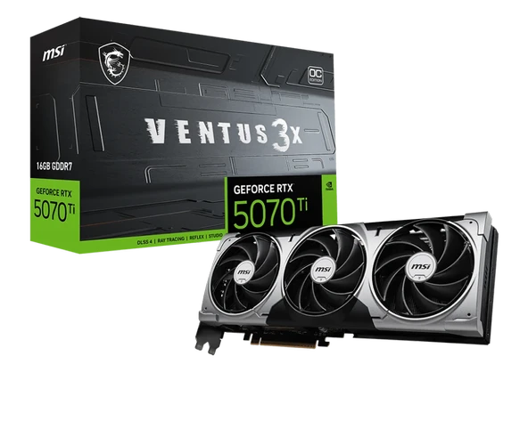 MSI VGA RTX 5070 TI 16G VENTUS 3X OC ürün görseli 1
