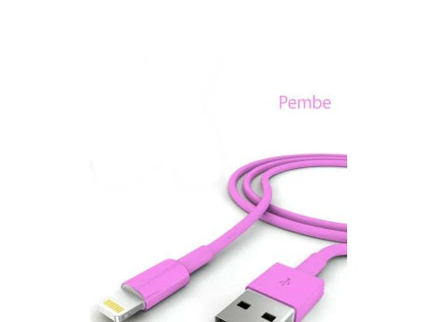 ETT iPhone Şarj ve Data Kablosu - Pembe (100 cm) ürün görseli 1
