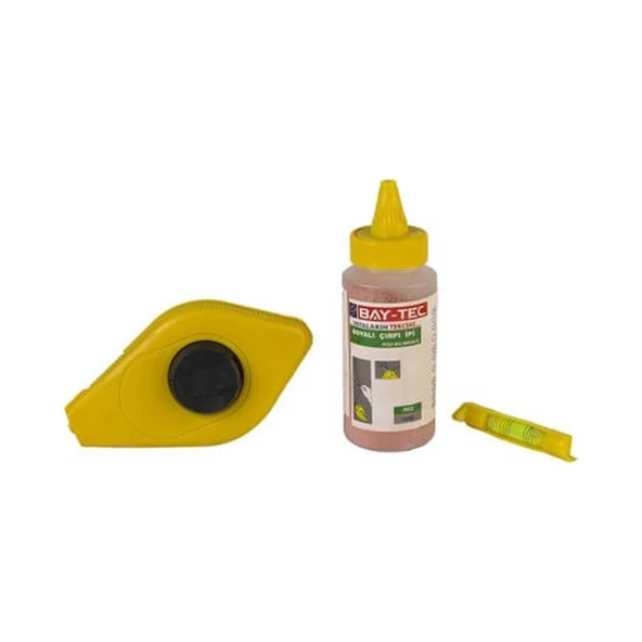 ETT Kırmızı Boyalı Çırpı İpi 30m - İnşaat ve Ölçüm İçin Toz Boyalı İp Seti ürün görseli 1