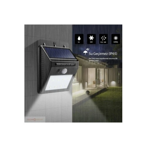 ETT Hareket Sensörlü 20 LED Solar Dış Mekan Lambası - Bahçe Aydınlatma ürün görseli 1