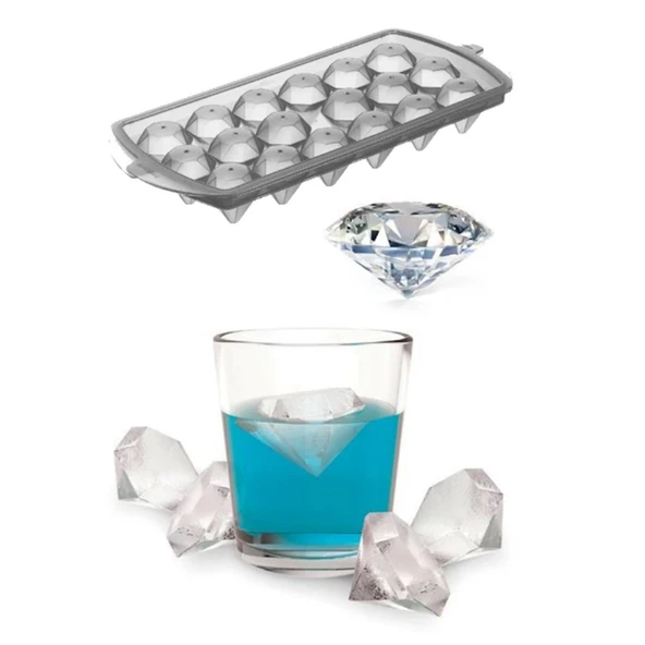 ETT Diamond Elmas Şeklinde Buz Kalıbı (18 Bölmeli) - Kapaklı, Kokusuz ürün görseli 1