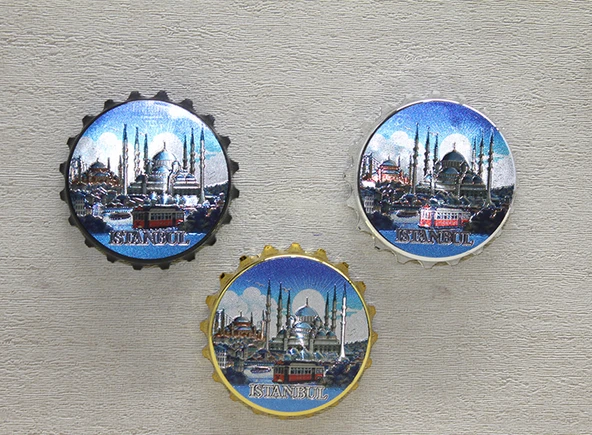 ETT İstanbul Temalı Gazoz Kapağı Magnet - Vintage Model 3 (8 cm Çap) ürün görseli 1