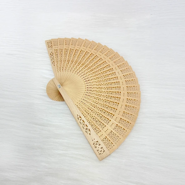 ETT Ahşap Yelpaze - Kına ve Düğün Hediyeliği (34x20 CM Açık) ürün görseli 1