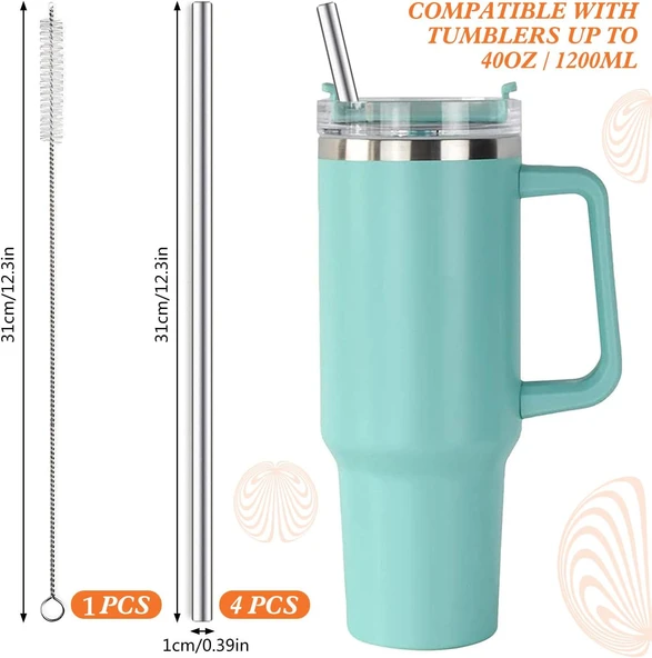 3 Parça Paslanmaz Çelik Pipet Seti - Resim 2
