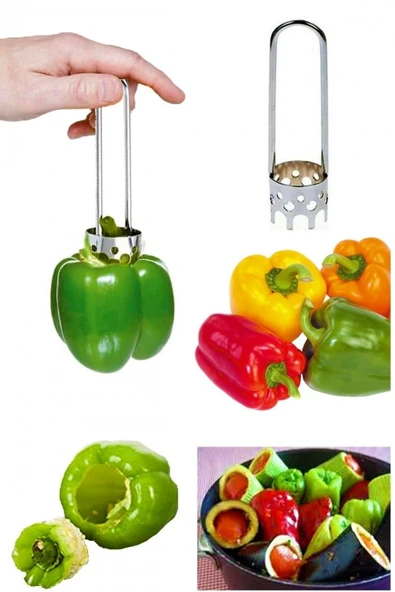 ETT Biberoy Pratik Uzun Dolma Biber ve Kabak Oyacağı - Paslanmaz Metal ürün görseli 1