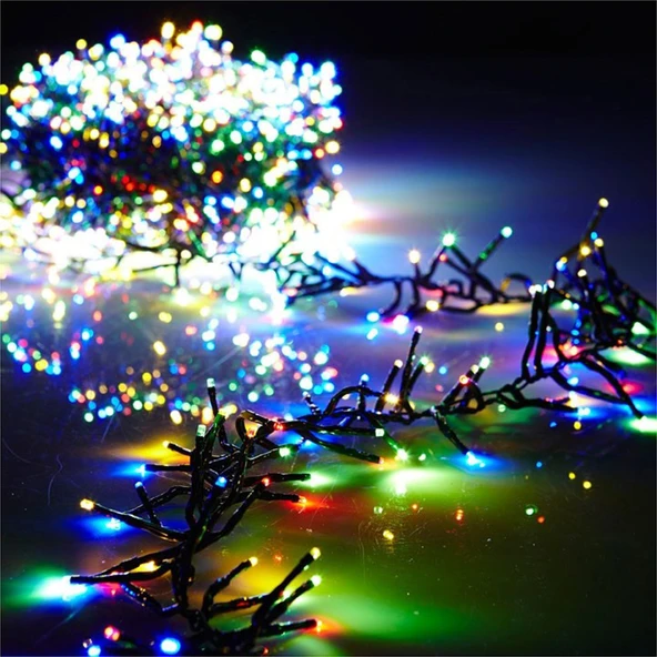 ETT 10m 100 LED Pilli 2 Kademeli RGB Işık - Siyah Kablolu Çok Renkli Zincir ürün görseli 1
