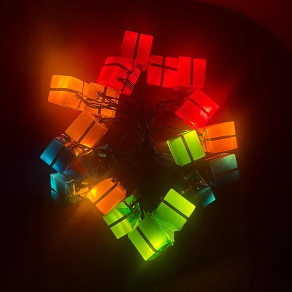 ETT 4m 20 LED Hediye Kutusu Figürlü Pilli Lamba - Yılbaşı Dekorasyon Işığı ürün görseli 1