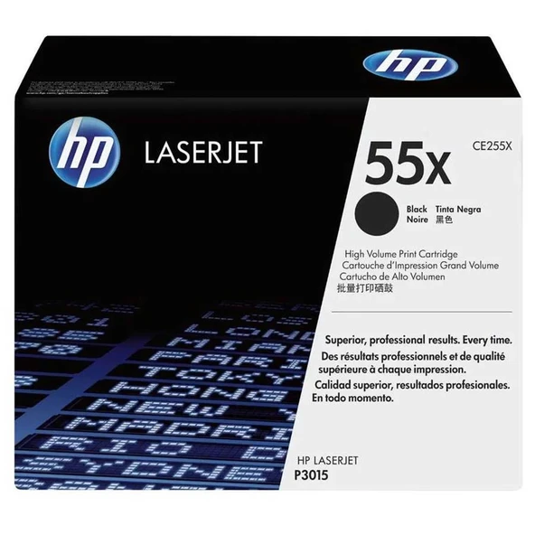 HP 55X Black Siyah 12.500 Sayfa Yüksek Kapasite Toner CE255X ürün görseli 1