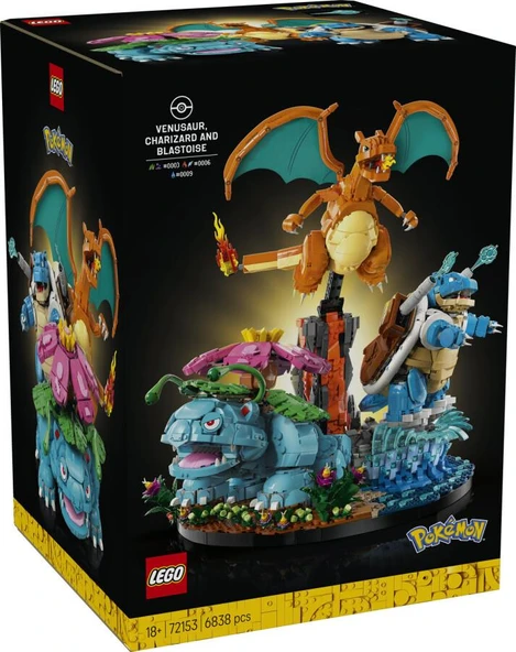 LEGO Pokemon 72153 Venusaur, Charizard and Blastoise ürün görseli 1