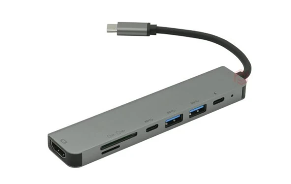 Frisby FA-7662TC USB Type-C™ - HDMI + SD-TF + USB 3.0 Adaptör + PD Şarj ürün görseli 1