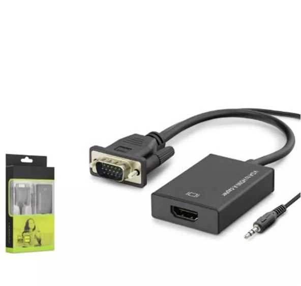 Hadron Hdx7794 Vga To Hdmi F Çevirici + Audio 1080P Siyah ürün görseli 1
