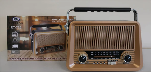 Everton Rt-756  Bluetooth Fm-Usb-Tf-Aux Şarjlı Nostaljik Radyo ürün görseli 1