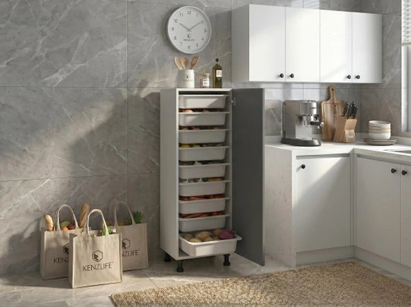 Kenzlife membran sepetli kilitli mutfak dolabı ruberukilit gribyz panjur 122*45*30 mebran kapak suntalam gövde ürün görseli 1