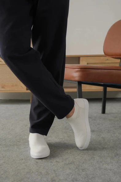 KB-106 Kuback Beyaz Triko Günlük Erkek Ayakkabı ürün görseli 1
