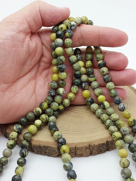 Peridot (Zebercet) Taşı Koyu Adaçayı Yeşili Dizi 8mm(62268) ürün görseli 1