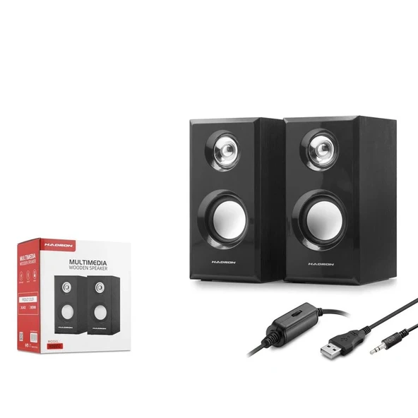 Hadron  HD6052 Bilgisayar Speaker Usb 2.0 1.1 7.5-9.4-14.8CM Siyah ürün görseli 1