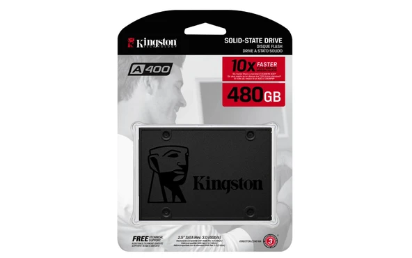 Kingston 480Gb Ssdnow A400  2.5" Sata3 Ssd 500-450 (SA400S37-480) Harddisk ürün görseli 1