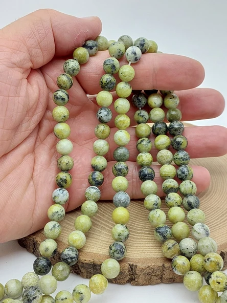 Peridot (Zebercet) Taşı Adaçayı Yeşili Dizi 8mm(62266) ürün görseli 1