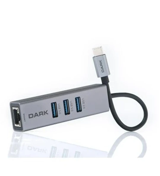 Dark DK-AC-U31X3GL USB3.1 Type-C - 3xUSB3.0HUB+ Gigabit Ethernet ürün görseli 1