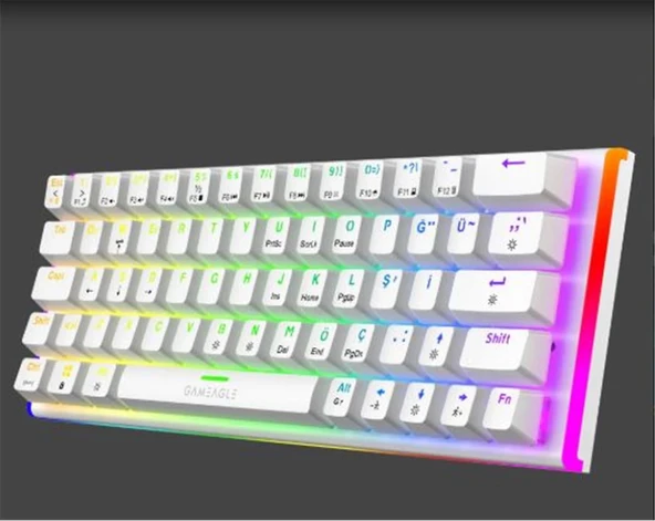 Gameagle GE2026 Caladrıa RGB Kablolu TR Layout Mekanik Beyaz Oyuncu Klavyesi ürün görseli 1