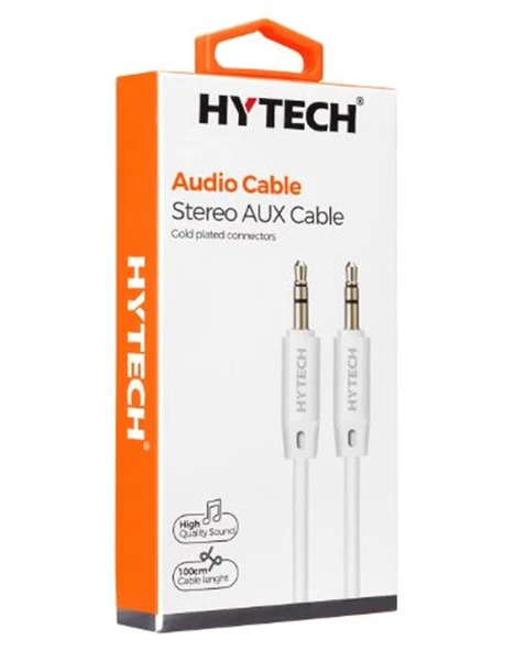 Hytech HY-X70 1m Beyaz 3.5mm Stereo Ses Kablosu ürün görseli 1