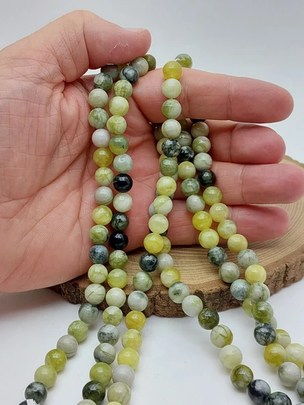Peridot (Zebercet) Taşı Nane Yeşili Dizi 8mm(62262) ürün görseli 1