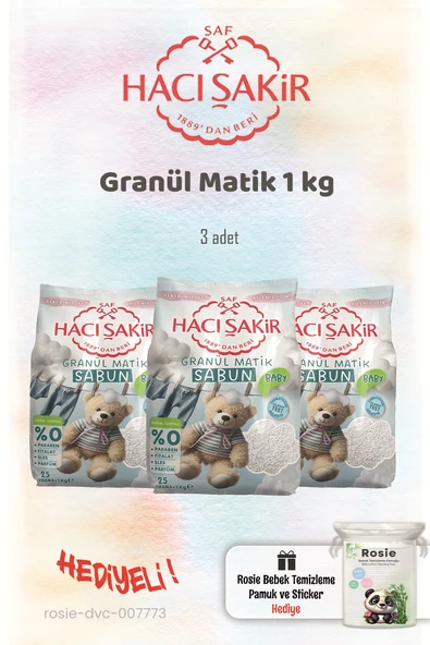 Hacı Şakir 3 adet Baby Granül Matik 1 kg ve ROSIE ürün görseli 1