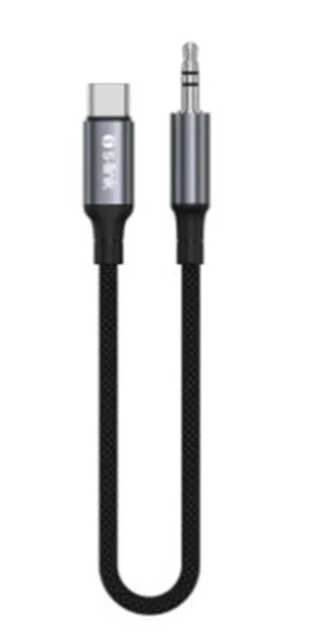 S-link Armor MC-01 1.2m Type-C to M AUX Örgülü Metal Başlıklı Siyah Ses Kablosu ürün görseli 1