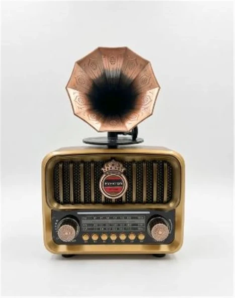 Everton RT-606 Gramofonlu, Şarjlı,  Nostaljik Radyo( Bluetooth-USB-SD-FM) ürün görseli 1