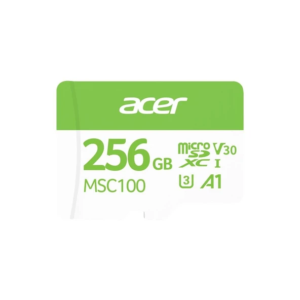 Acer MSC100 256GB microSD U3 V30 A1 Aksiyon Kamera & Güvenlik Kamerası Uyumlu ürün görseli 1