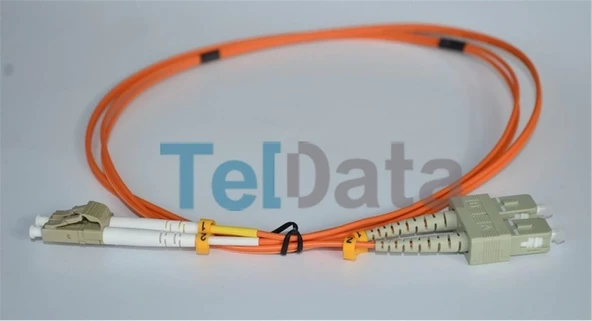 TELDATA TLD-SCLCOM23 SC-UPC-LC-UPC MM DX OM2 3 METRE FIBER OPTIK PATCHCORD ürün görseli 1